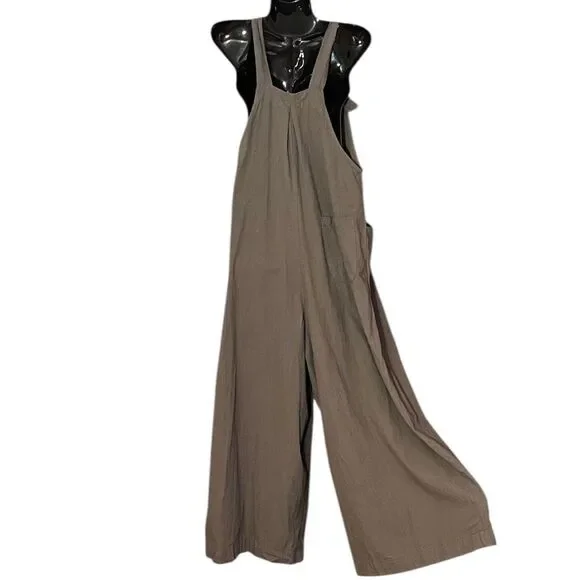 Natural Life Wide Leg Carrington Embroidered Detail Jumpsuit Overalls - Picture 5 of 11